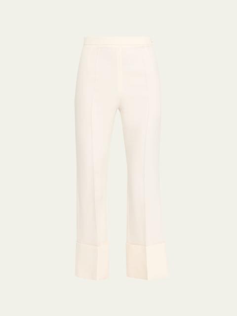 Crepe Kickflare Crop Trousers