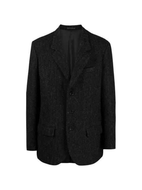 Yohji Yamamoto notched-lapels contrasting-trim blazer