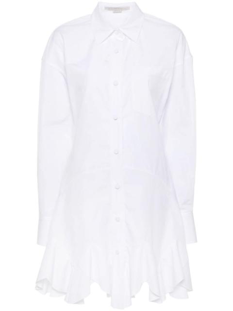 Stella McCartney logo-embroidered poplin mini dress