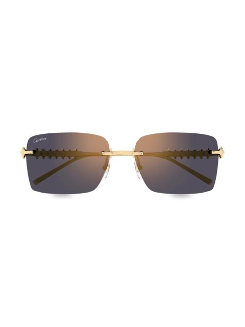 Cartier Women's Clash De 58MM Rectangular Sunglasses - Gold Dark Grey