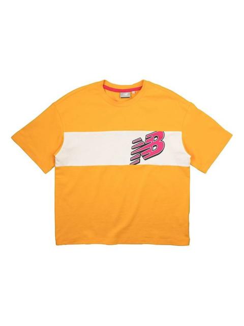New Balance (WMNS) New Balance Athleisure Casual Sports Round Neck Colorblock Short Sleeve Yellow NEA23042-YL