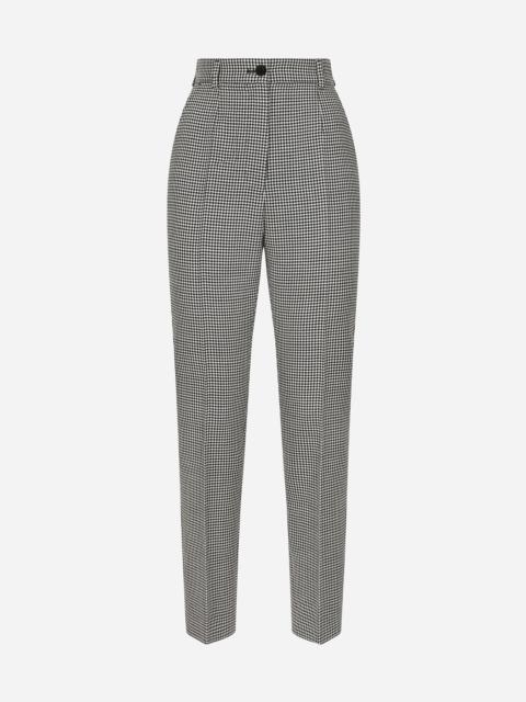 Tailored wool houndstooth pants