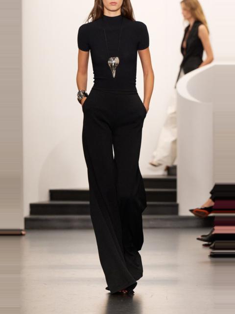 Ralph Lauren Beonca Crepe Wide-Leg Pants black