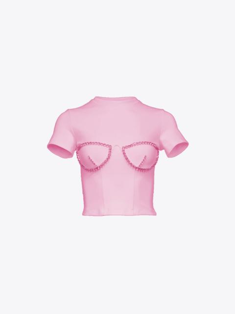 AREA CRYSTAL BUSTIER CUP T-SHIRT
