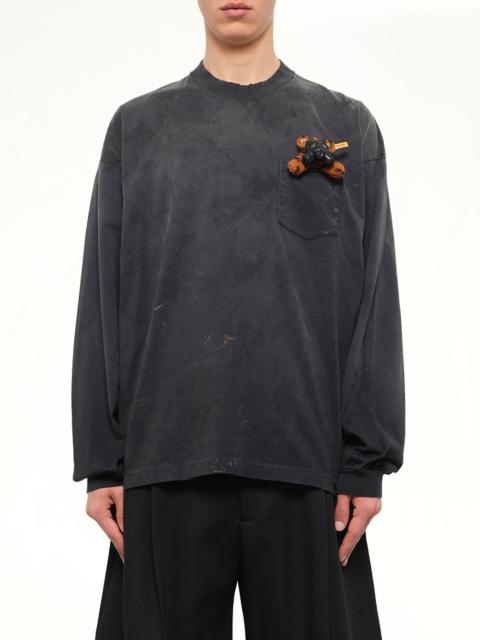 doublet Gas Mask Bear Long Sleeve T-Shirt in Black