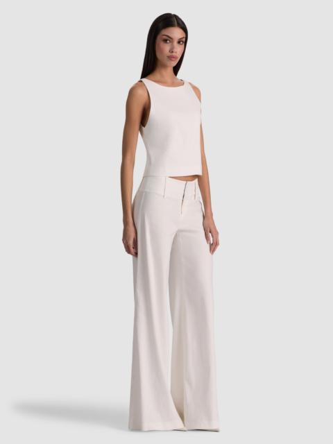 Alice + Olivia YVETTE LINEN BOAT NECK TANK