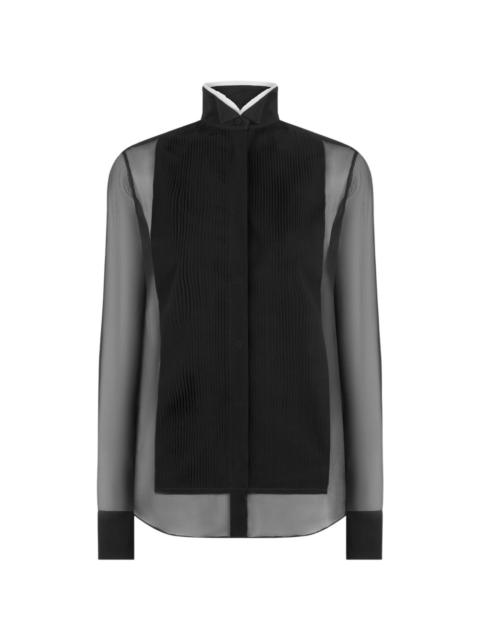 TOM FORD sheer pleated-bib blouse