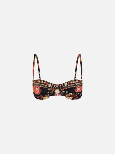 CAMILLA RUCHED UNDERWIRE BRA WITH REMOVABLE STRAPS