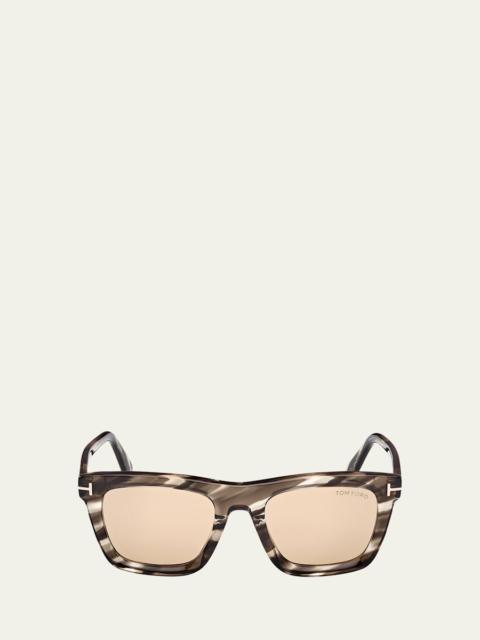 TOM FORD Men's Lelio Acetate Square Sunglasses