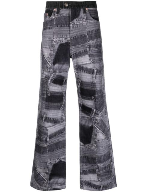 Andersson Bell patchwork wide-leg jeans
