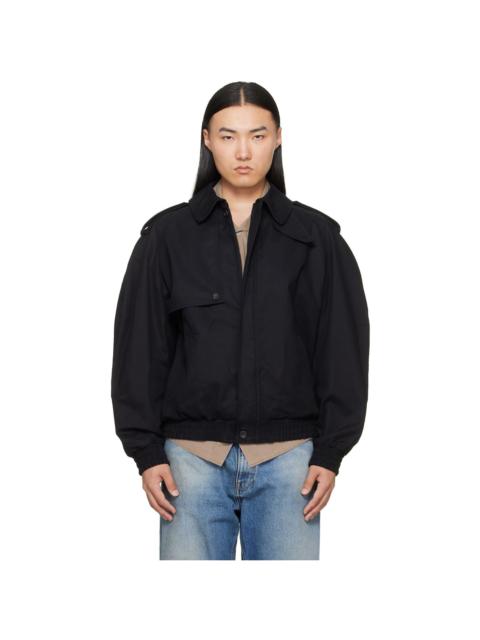 MM6 Maison Margiela Black Cotton Twill Jacket