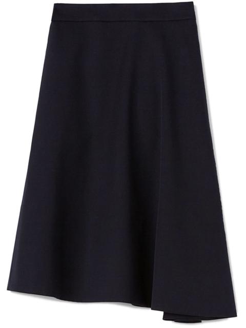 Jil Sander virgin wool asymmetric-hem midi skirt