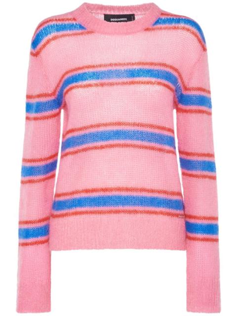 DSQUARED2 Mohair blend striped crewneck sweater