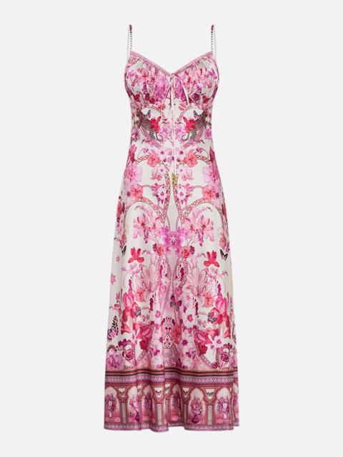 CAMILLA GATHERED BODICE BIAS DRESS