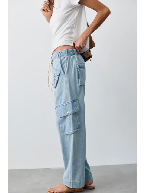 FREE PEOPLE We The Free Tahiti Denim Pull-On Cargo Pants
