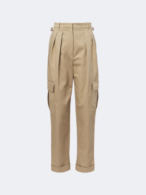 MUGLER Pleated cotton-blend cargo pants