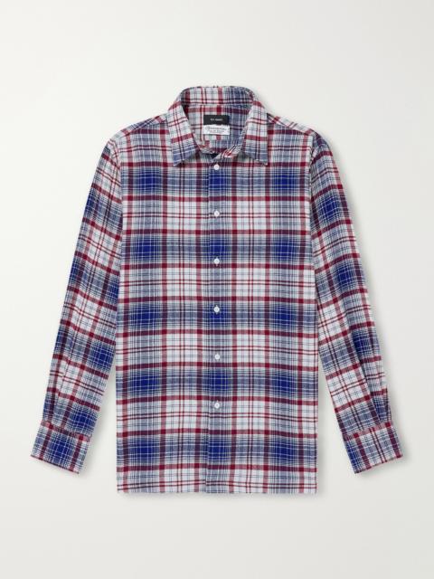 WILLY CHAVARRIA Checked Brushed Virgin Wool-Flannel Shirt