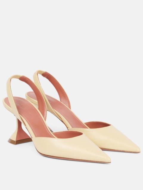 Amina Muaddi Holli 70 leather slingback pumps