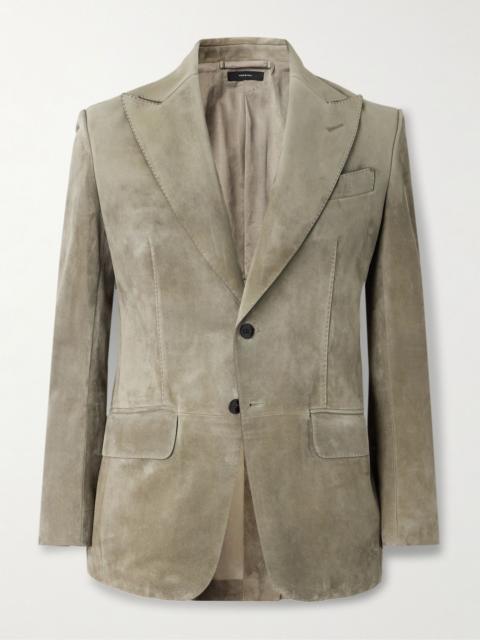 TOM FORD Dyllan Suede Blazer Mushroom