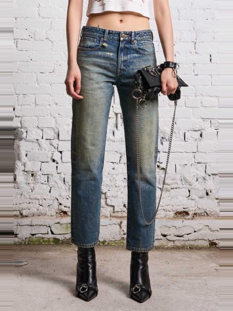 R13 ROMEO JEAN - SPLATTERED CLINTON BLUE