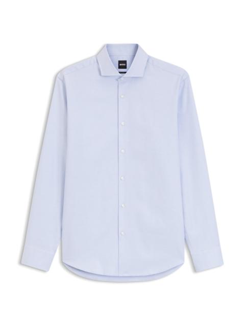 BOSS REGULAR-FIT DRESS SHIRT IN STRUCTURED COTTON