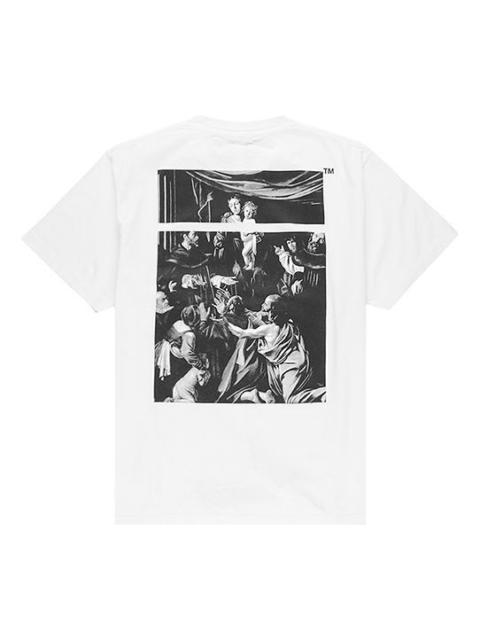 Off-White SS20 Caravaggio Square Back Logo Print Short Sleeve White Tee OMAA038S201850050188