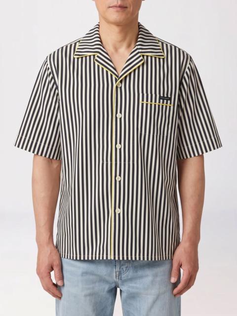 Dolce & Gabbana DOLCE & GABBANA Pajama-Style Striped Cotton and Silk Shirt with Cuban Collar
