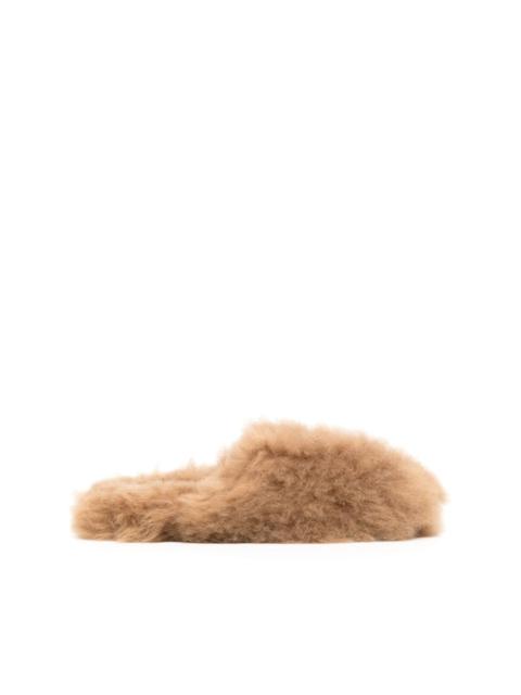 Yves Salomon round-toe wool mules