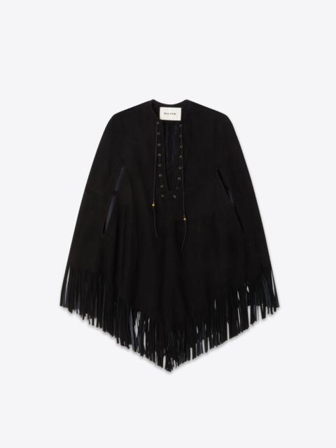 BLK DNM LEATHER PONCHO 67 BLACK