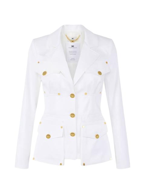 ELISABETTA FRANCHI gabardine cargo-pockets jacket