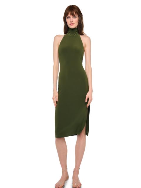 NORMA KAMALI HALTER TURTLE DRESS TO KNEE