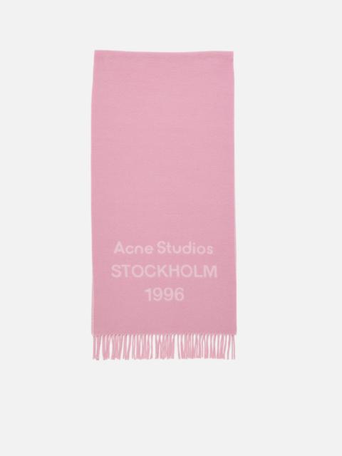 Acne Studios Logo scarf - Wide - Cotton candy pink