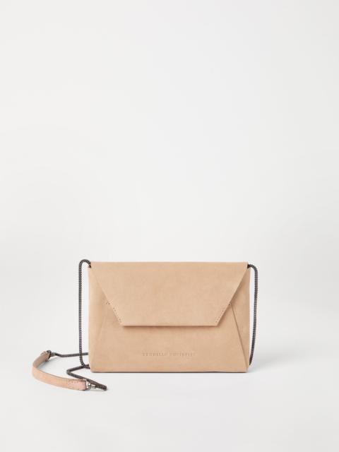 Brunello Cucinelli BC Duo pochette in suede with precious chain