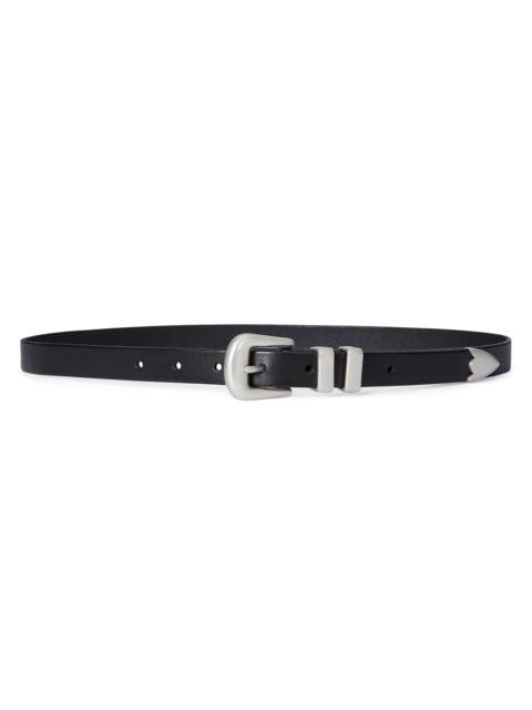 Polo Ralph Lauren Women's Distressed Leather Belt - Black