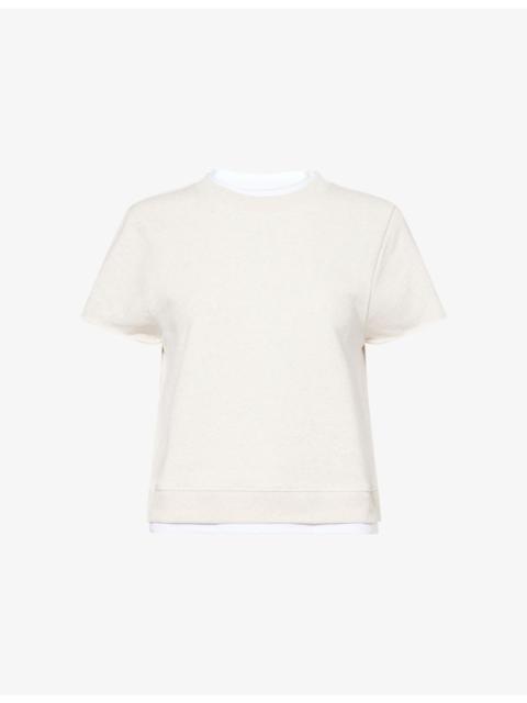 ME+EM Double-Layer Short-Sleeve Cotton Sweatshirt