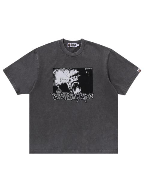 BAPE Mad Ape Graphic Acid Wash Relaxed Fit Tee 'Grey'