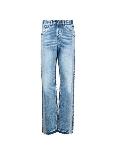 panelled high-rise jeans