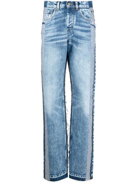 panelled high-rise jeans