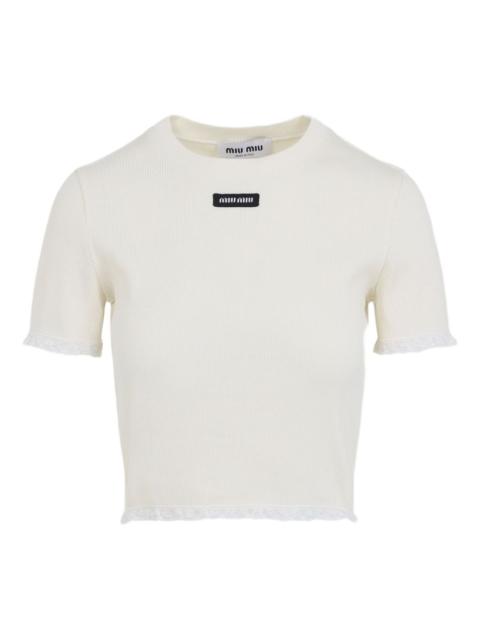 Miu Miu lace-trimmed top