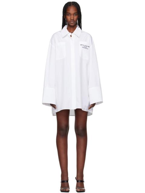 Off-White embroidered 로고 셔츠 드레스