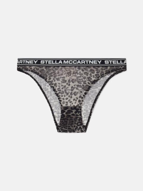 Stella McCartney Leopard Print Mesh Bikini Briefs