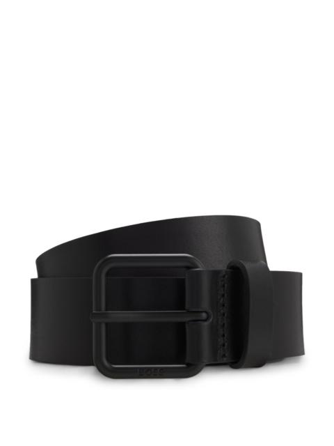 BOSS ITALIAN-LEATHER BELT WITH TONAL BUCKLE
