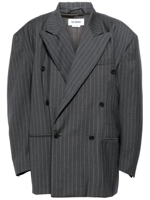 striped double-breasted blazer