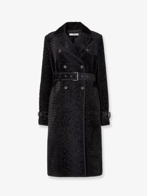 FENDI Jacquard Velvet Coat With Aniaml Print