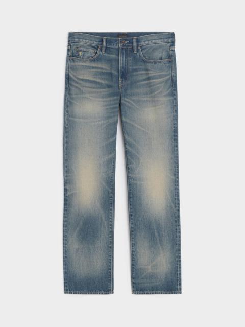 TODD SNYDER Straight Fit Jean in Worn Dark Indigo