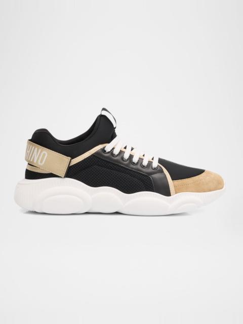 Moschino Men's Teddy-Sole Mixed-Media Fashion Sneakers