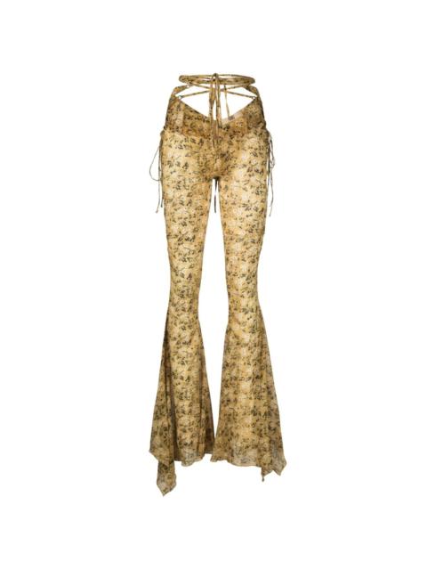KNWLS floral print flared trousers