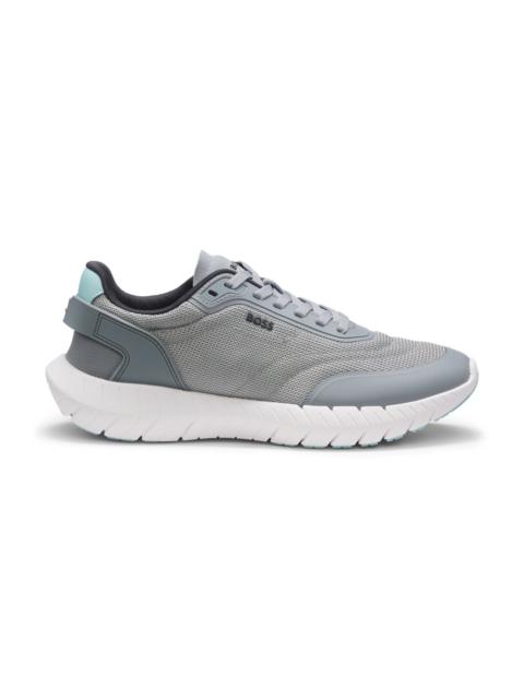 BOSS RUNNING SNEAKERS WITH LEATHER TRIMS