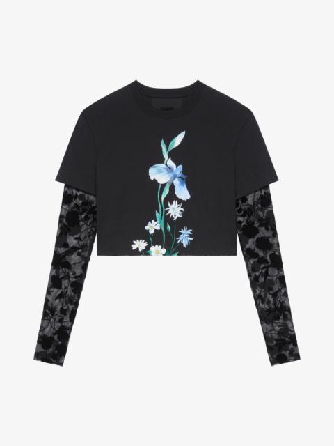Givenchy OVERLAPPED CROPPED T-SHIRT IN COTTON AND TULLE