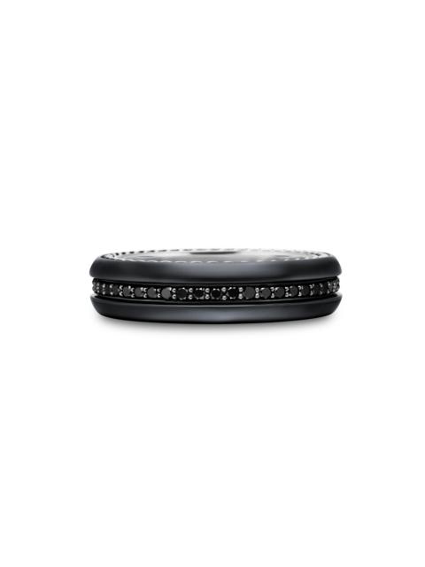 DAVID YURMAN Men's Streamline Band Ring in Black Titanium - Black Diamond